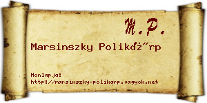 Marsinszky Polikárp névjegykártya